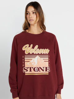 Stone Magic Boyfriend Crew Sweatshirt - Cayenne