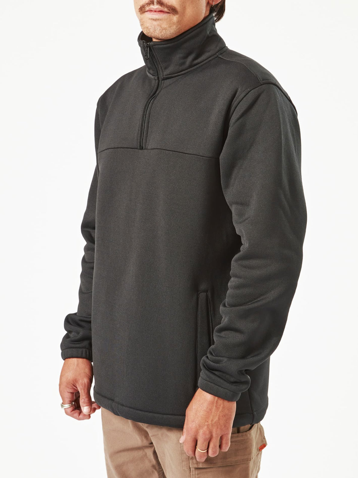 Volcom Workwear Quarter Zip Fleece Pullover - Black
