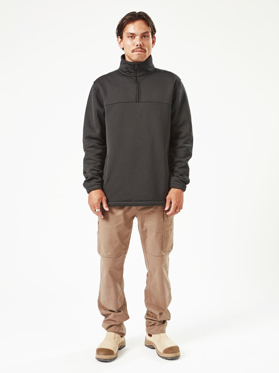 Volcom Workwear Quarter Zip Fleece Pullover - Black