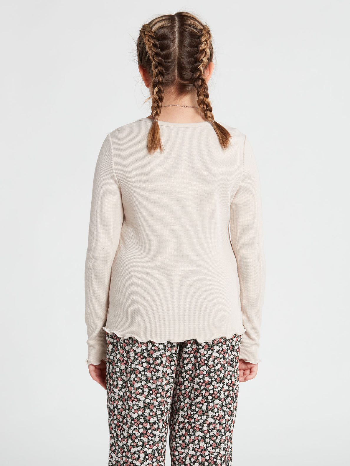 Girls Lived In Lounge Thermal Long Sleeve Top - Bone