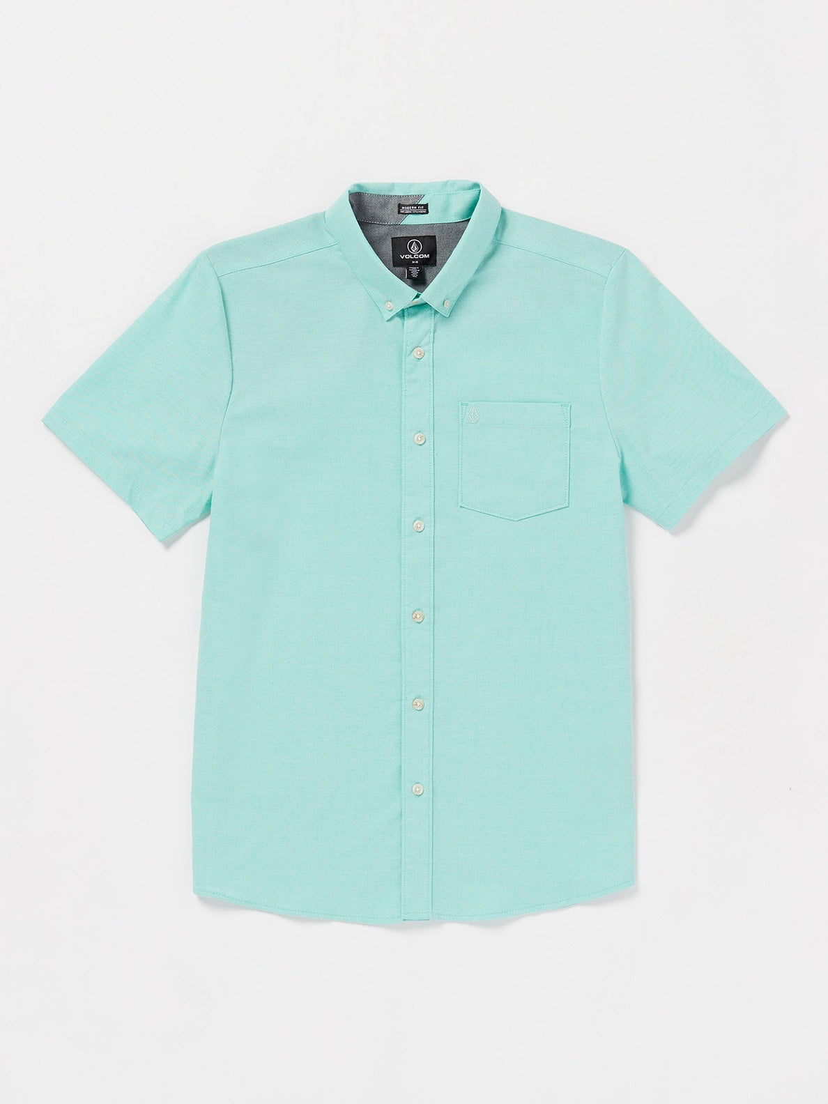 Everett Oxford Short Sleeve Shirt - Dusty Aqua
