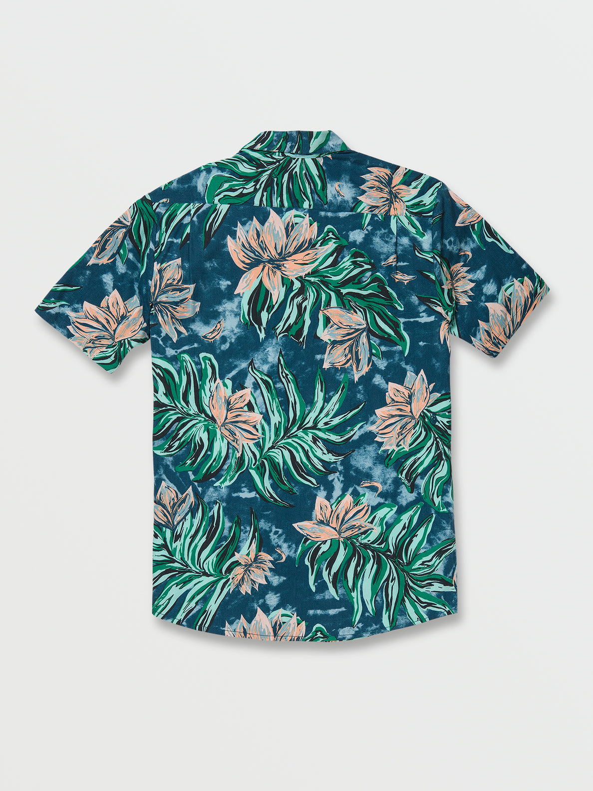 Marble Floral Short Sleeve Shirt - Aged Indigo (A0412308_AIN) [B]