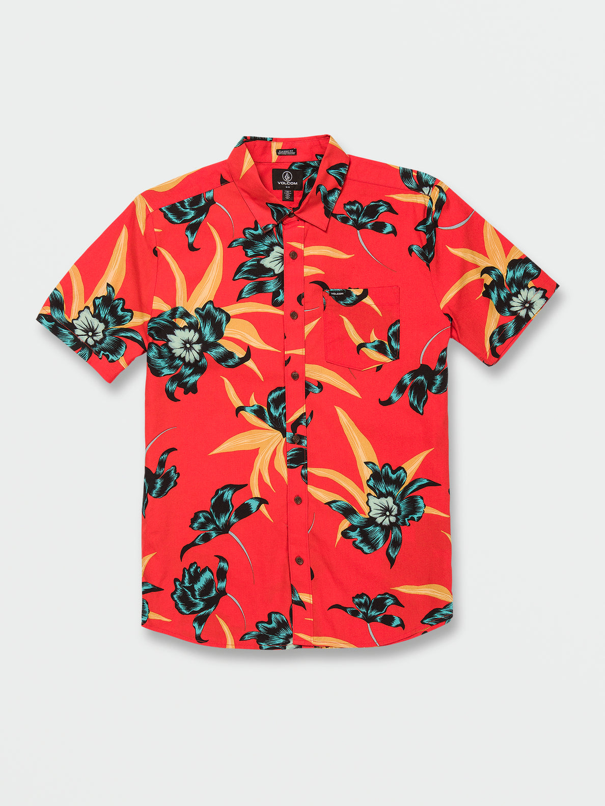 Island Time Short Sleeve Shirt - Red Orange (A0422306_ROR) [F]