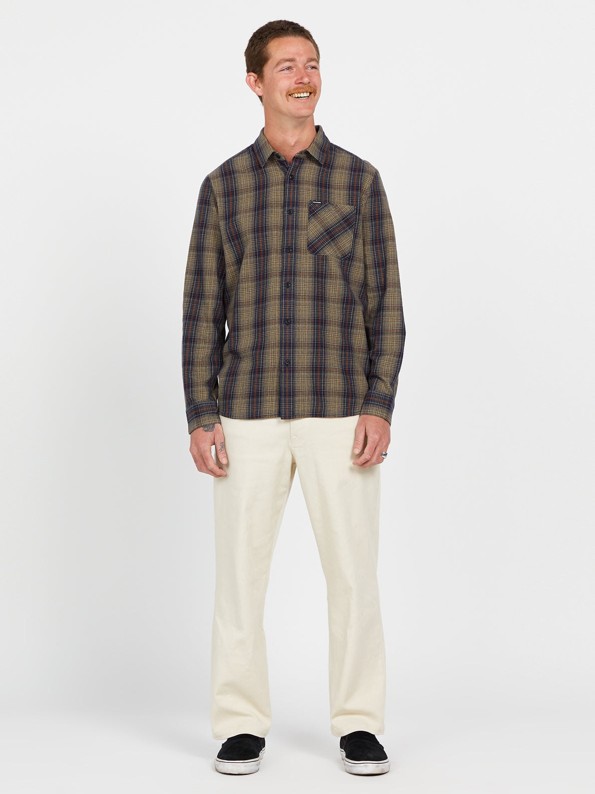 Heavy Twills Long Sleeve Flannel - Khaki (A0542205_KHA) [3]
