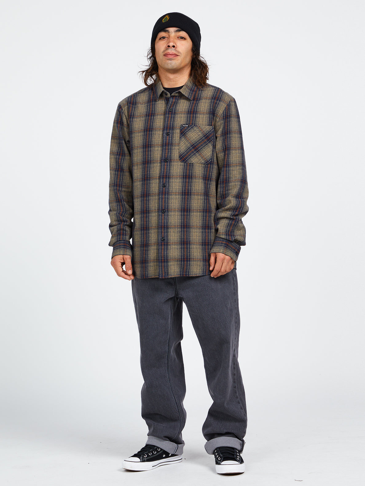 Heavy Twills Long Sleeve Flannel - Khaki (A0542205_KHA) [5]