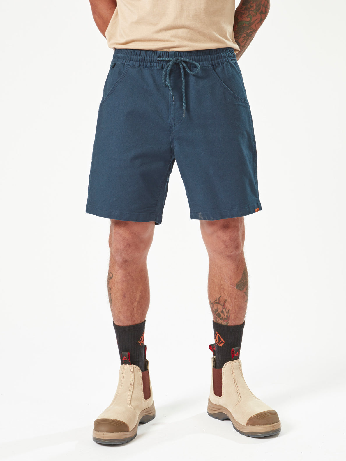Volcom Workwear Caliper Elastic Waist Shorts - Navy (A1002005_NVY) [1]