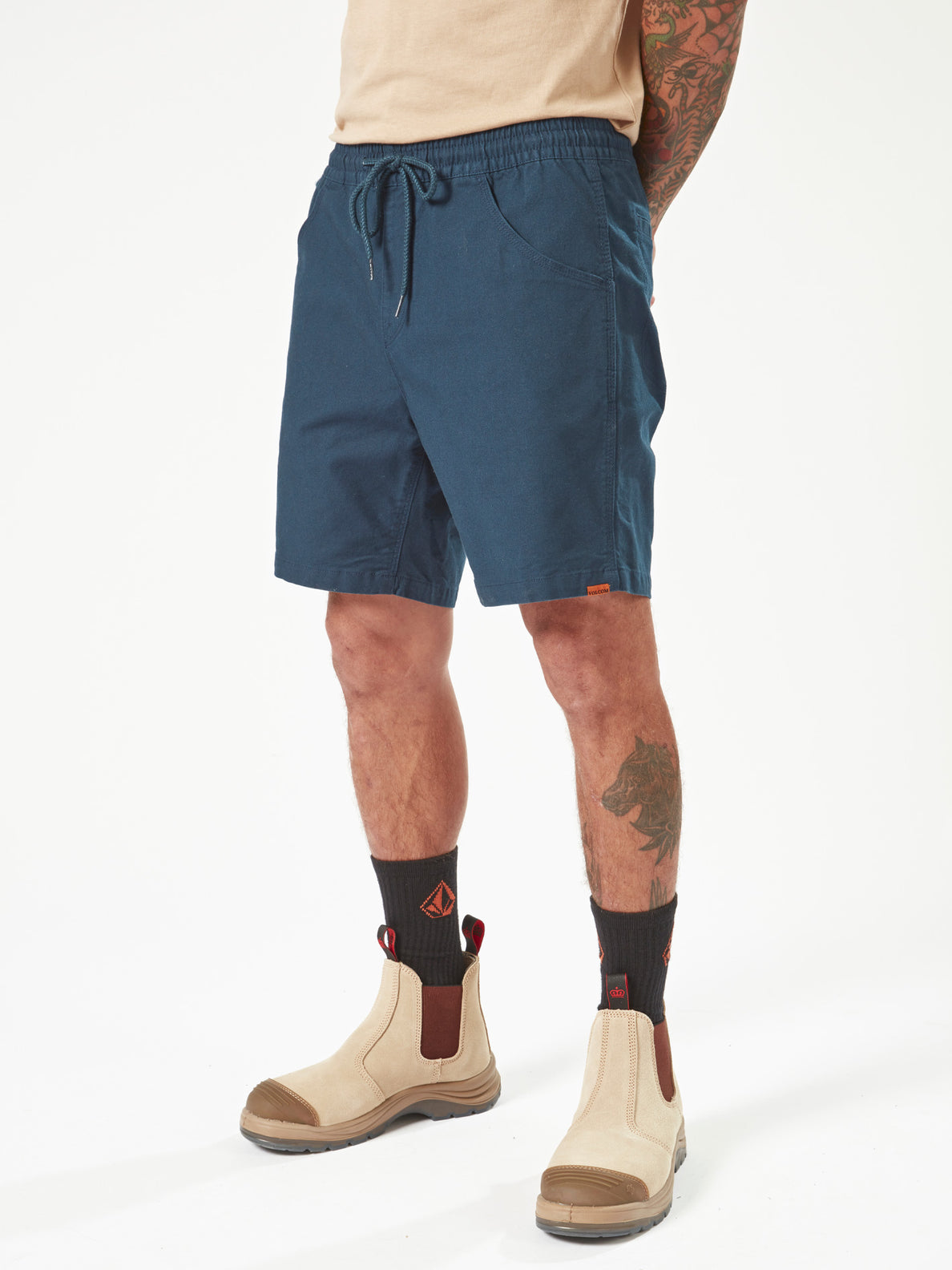 Volcom Workwear Caliper Elastic Waist Shorts - Navy (A1002005_NVY) [2]