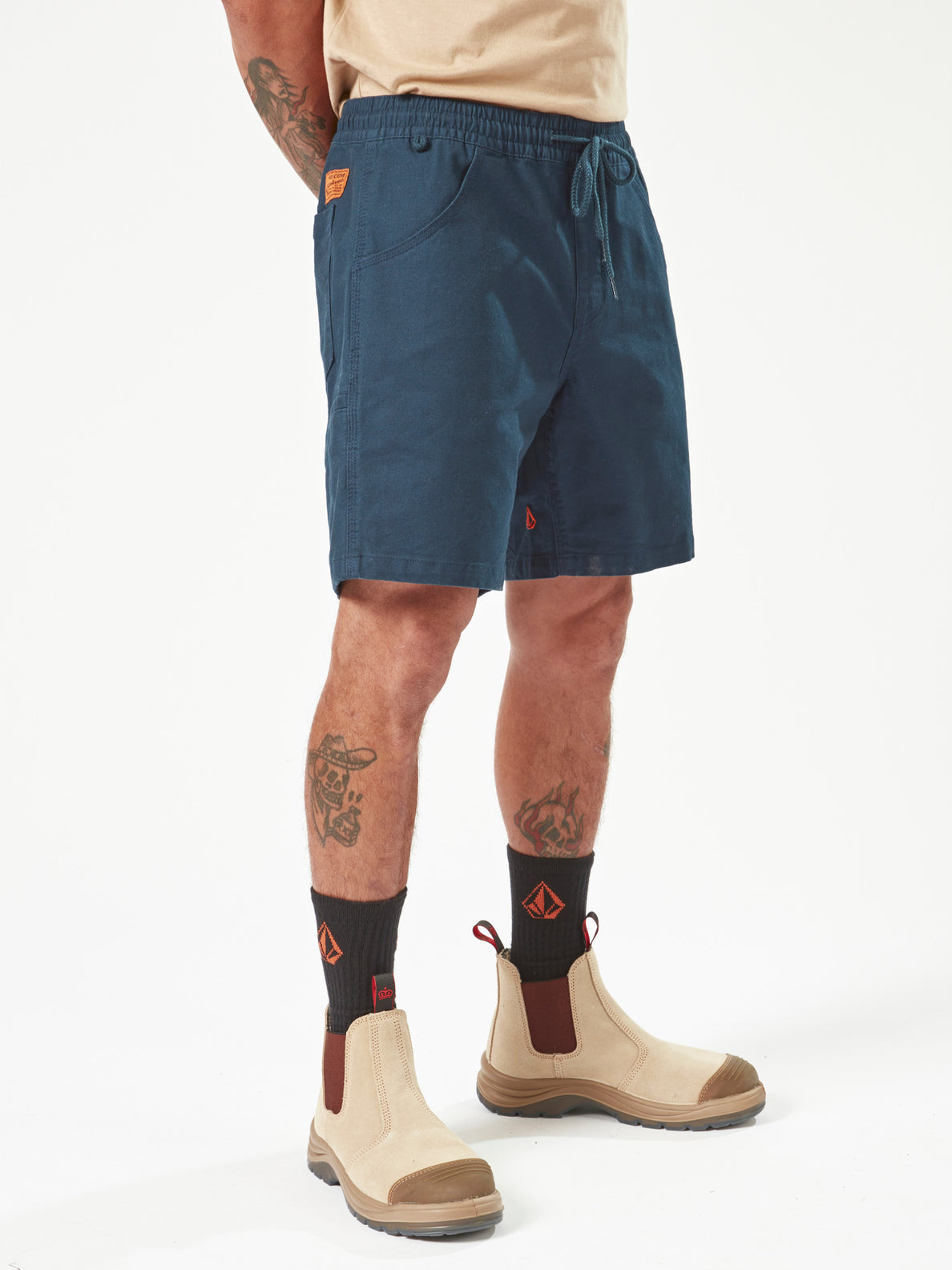 Volcom Workwear Caliper Elastic Waist Shorts - Navy (A1002005_NVY) [3]