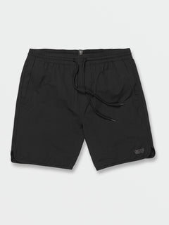 New Aged Stone Elastic Waist Shorts - Black (A1012302_BLK) [F]