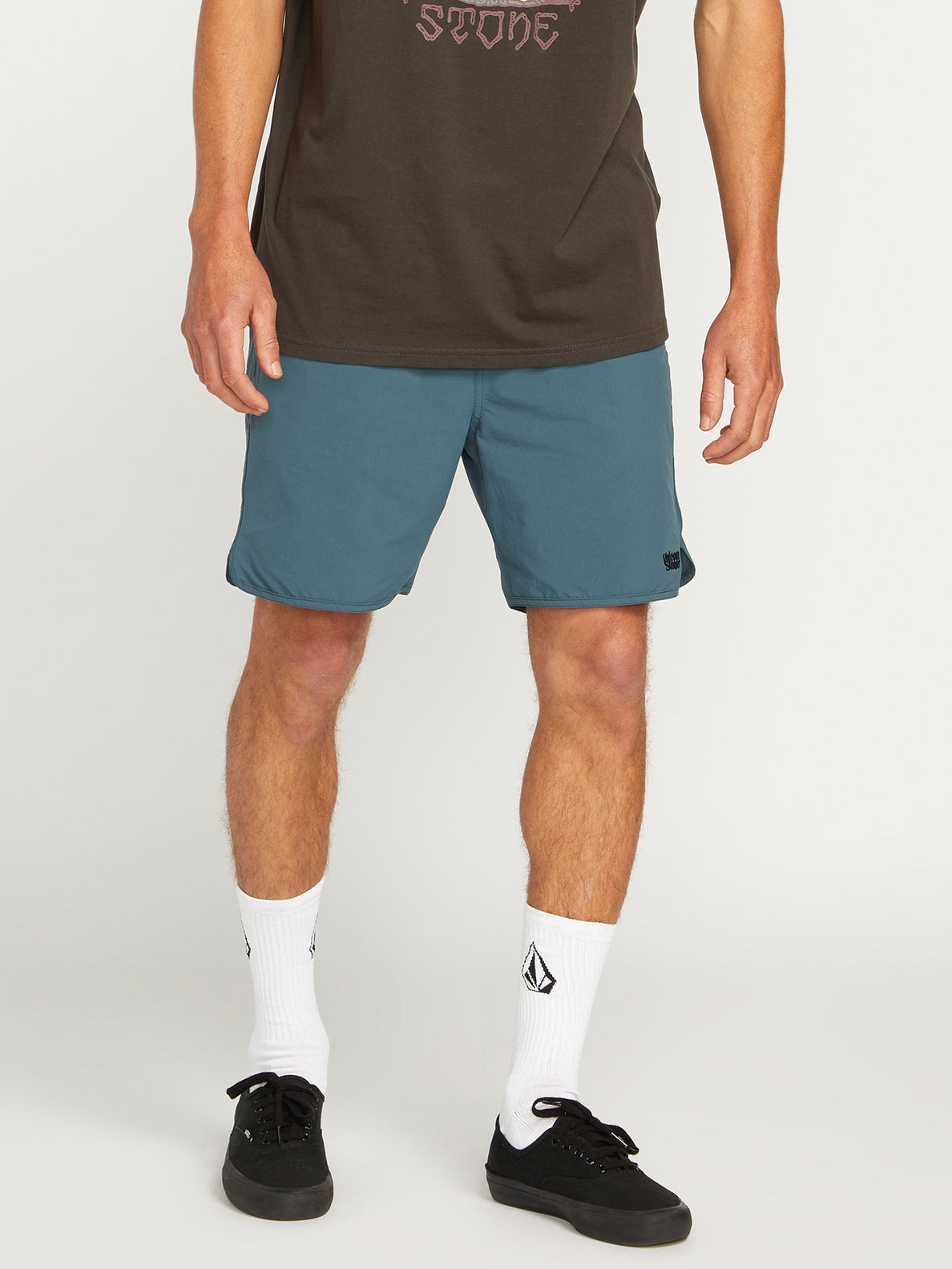 New Aged Stone Elastic Waist Shorts - Cruzer Blue (A1012302_CZB) [36]