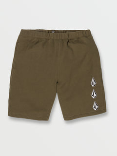 Iconic Stone Fleece Shorts - Military (A1032102_MIL) [F]