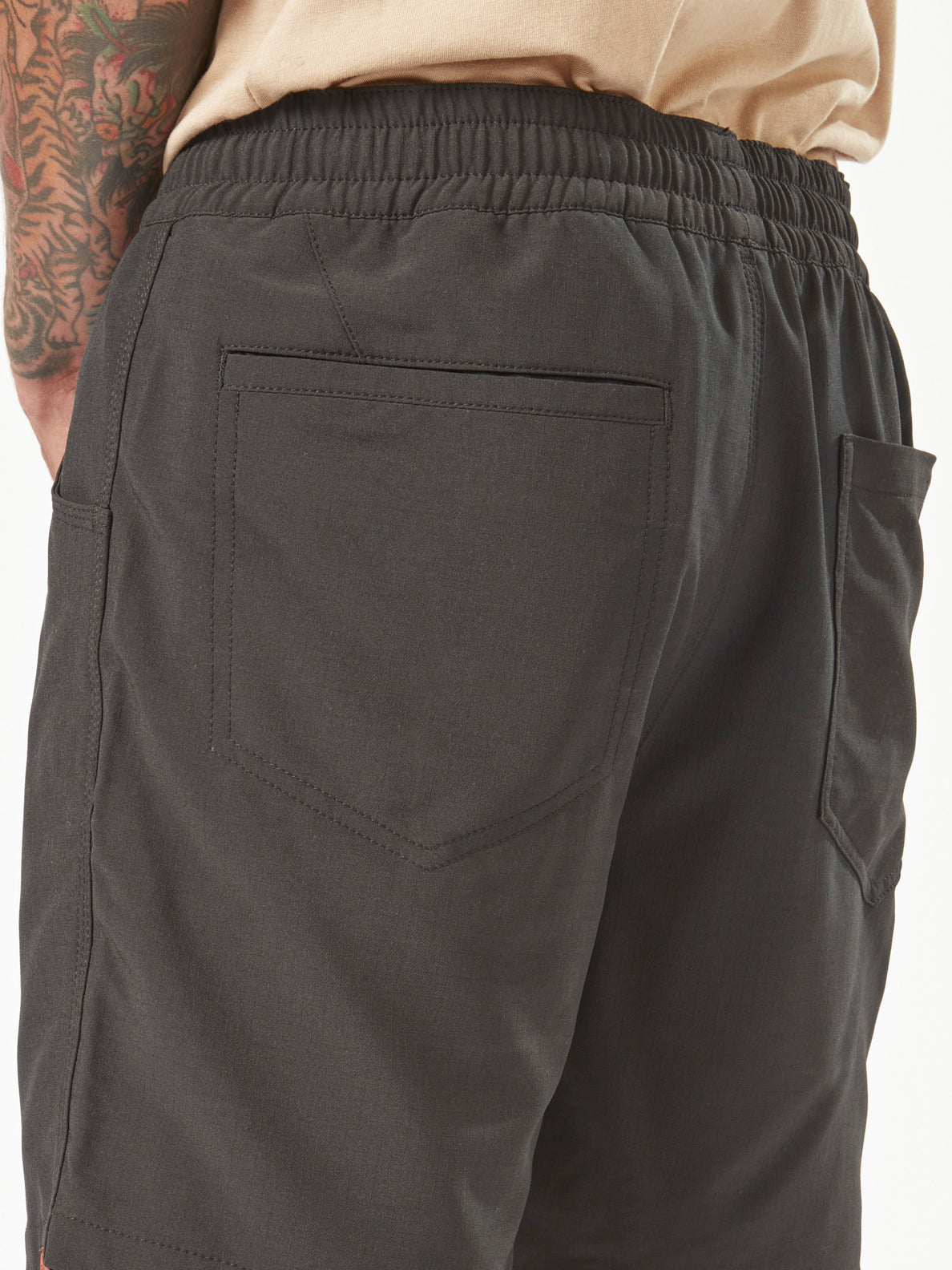 Slab Elastic Waist Shorts - Black (A3202201_BLK) [5]