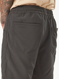 Slab Elastic Waist Shorts - Black (A3202201_BLK) [5]