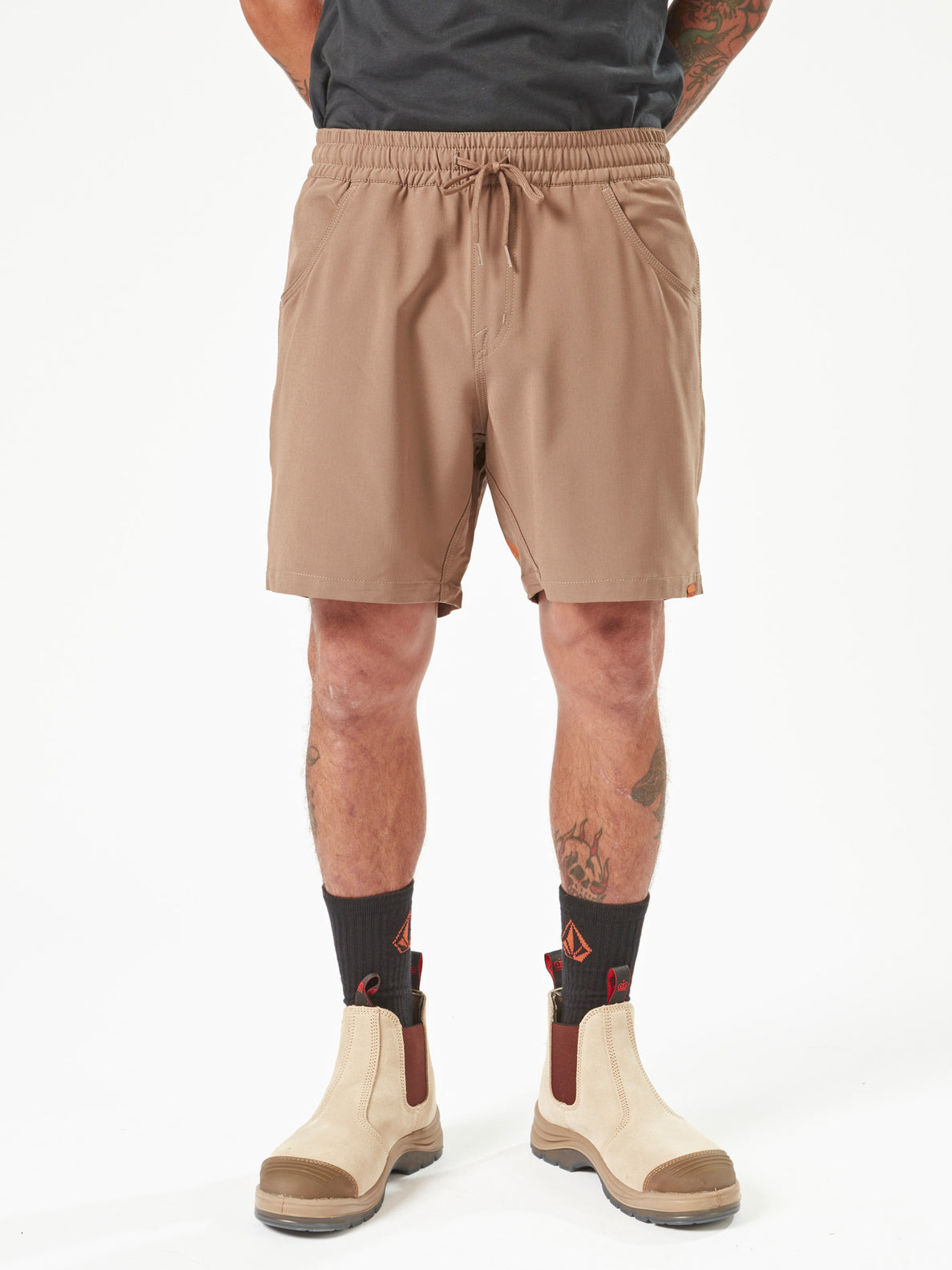 Slab Elastic Waist Shorts - Brindle (A3202201_BNL) [1]