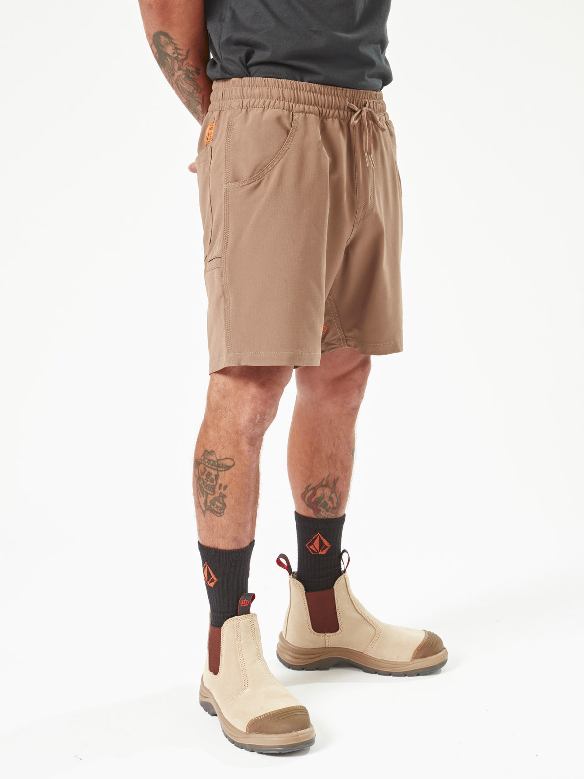 Slab Elastic Waist Shorts - Brindle (A3202201_BNL) [3]