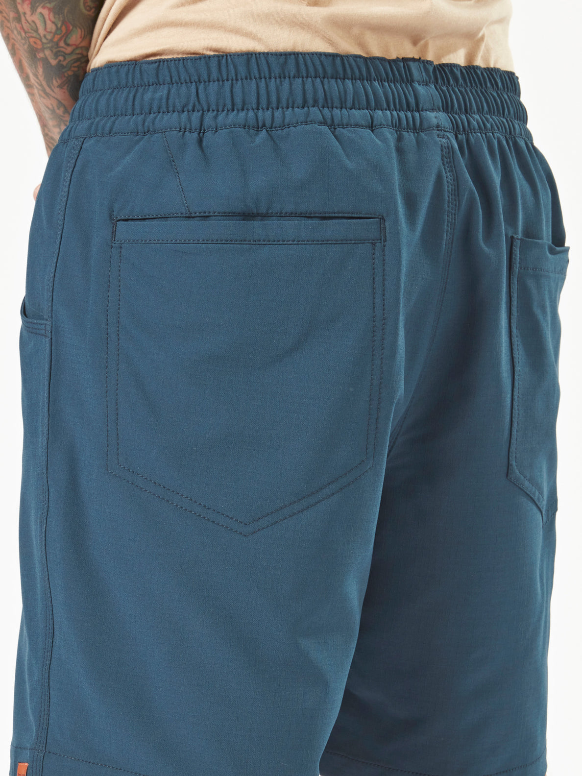 Slab Elastic Waist Shorts - Navy (A3202201_NVY) [4]