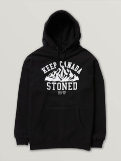 Stoned Pullover Fleece In Black, Front View