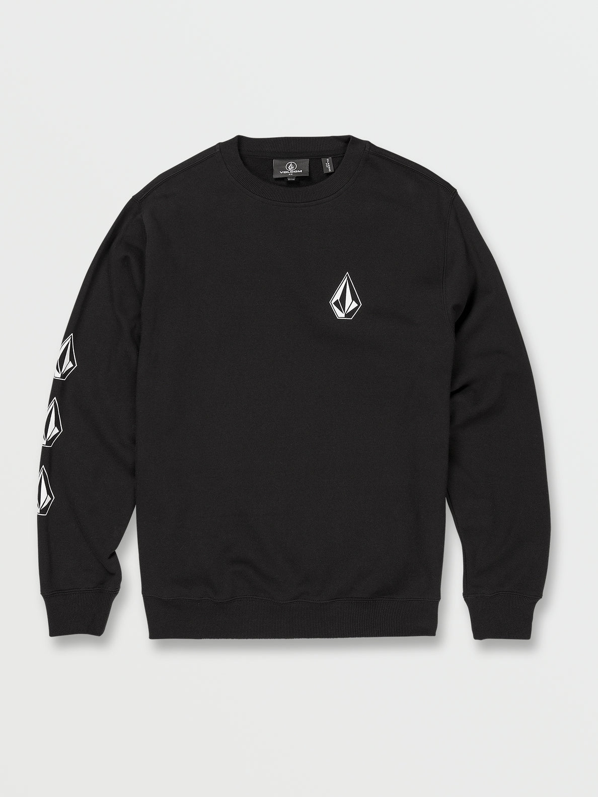 Iconic Stone Crew Sweatshirt - Black (A4642200_BLK) [F]