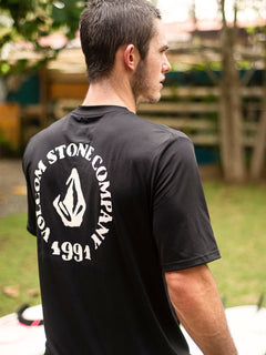 Spray Stone Short Sleeve UPF 50 Rashguard - Black