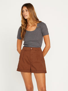 Frochickie Trouser Shorts - Dark Clay (B0912300_DCL) [F]