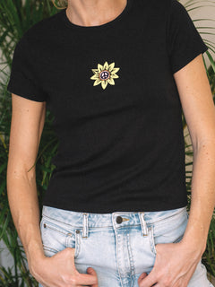 Have a Clue Flower Graphic Tee - Black