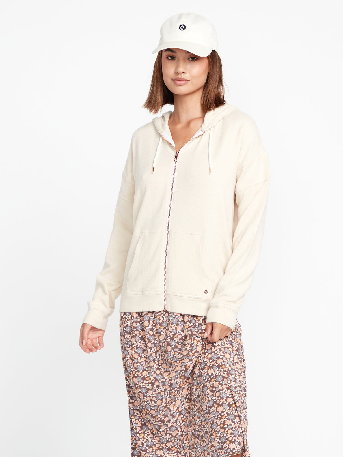 Lived in Lounge Zip Jacket - Cream (B4812300_CRM) [F]