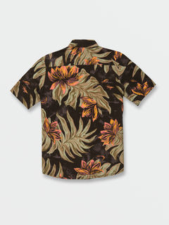 Big Boys Marble Floral Short Sleeve Shirt - Rinsed Black (C0412308_RIB) [B]