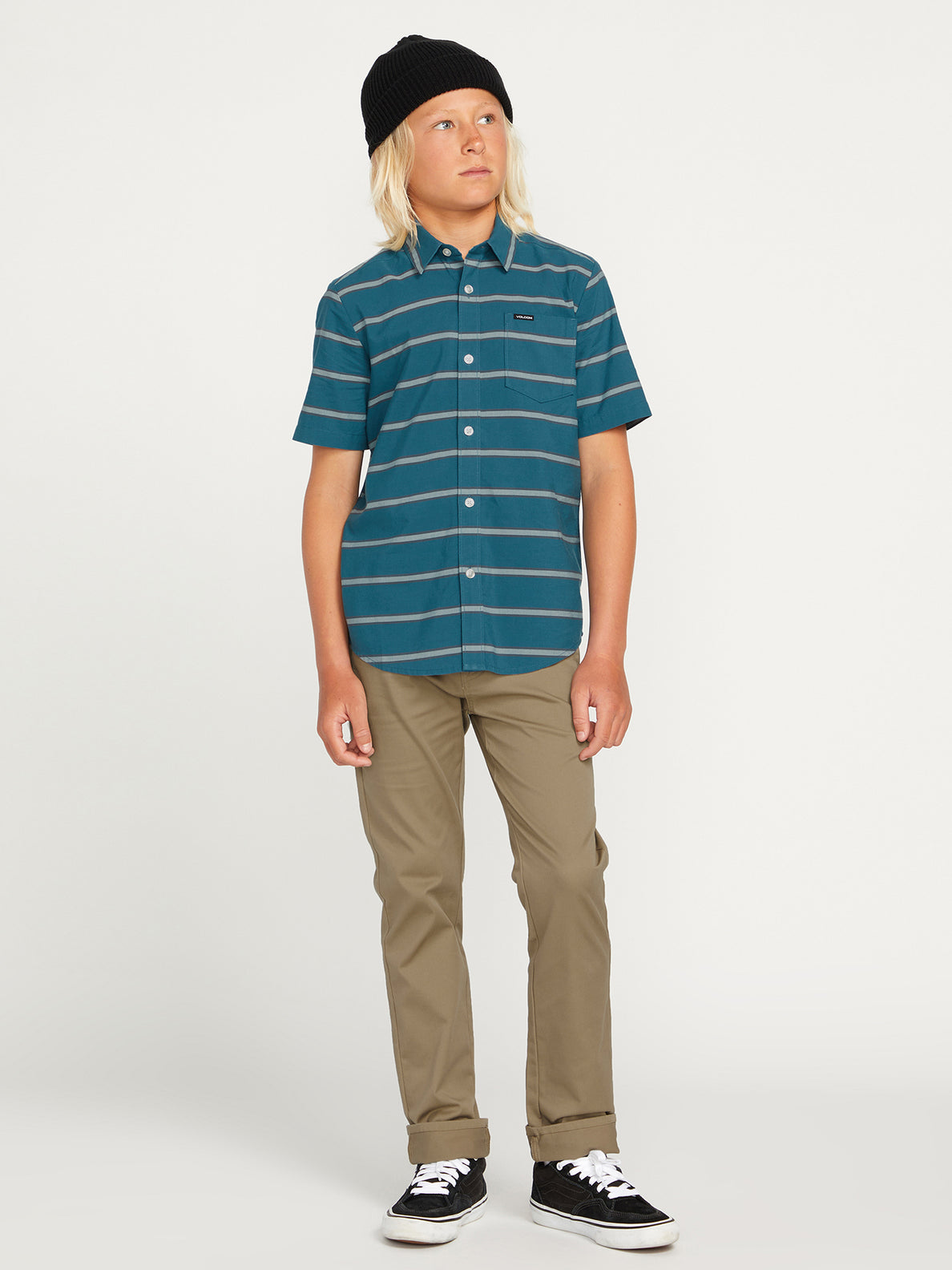 Big Boys Sayzon Stripe Short Sleeve Shirt - Aged Indigo (C0412331_AIN) [24]