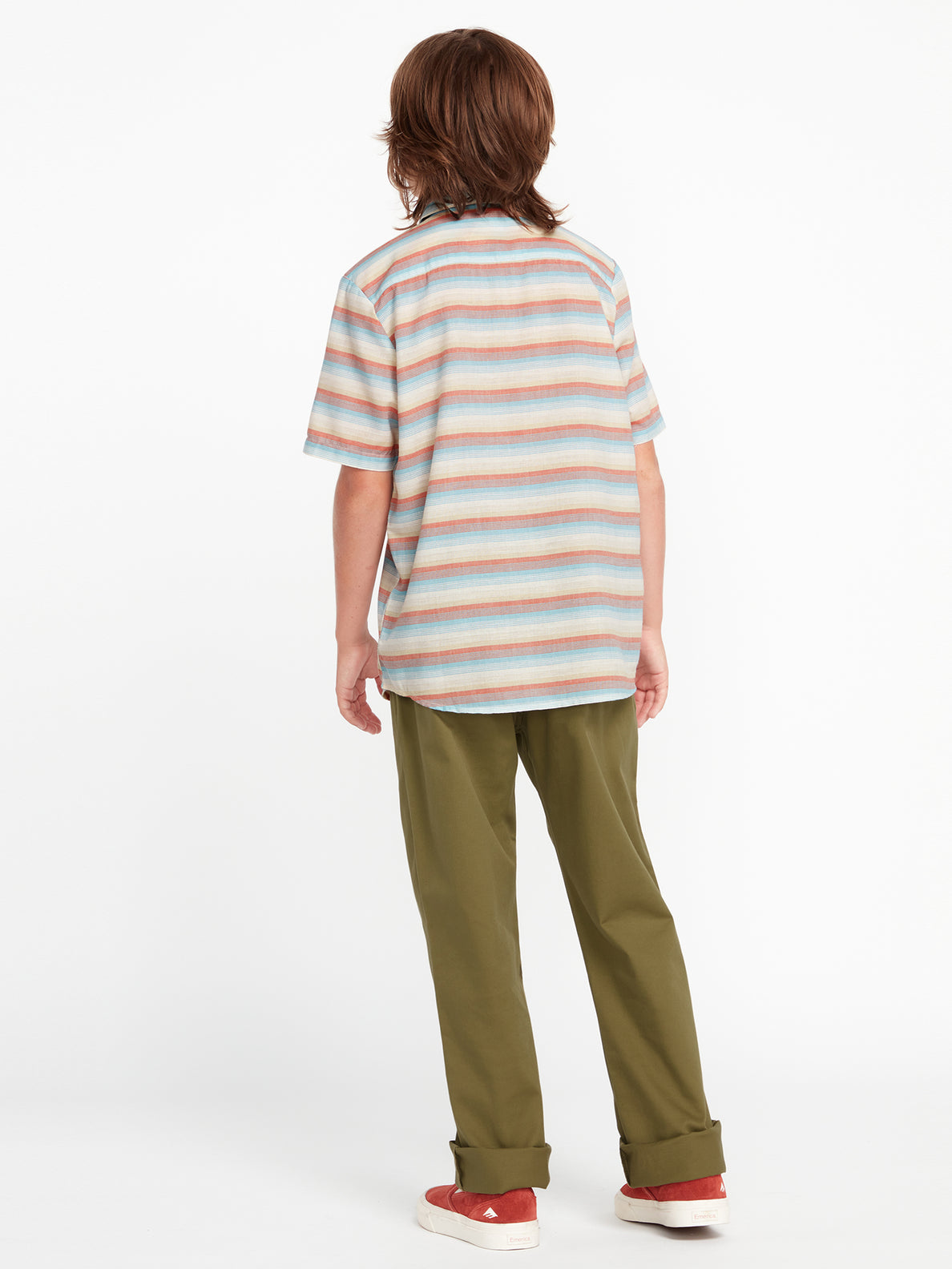Big Boys Veecee Stripe Short Sleeve Shirt - Whitecap Grey (C0422330_WCG) [22]