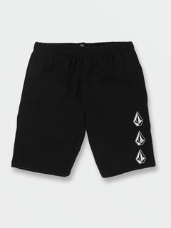 Big Boys Iconic Stone Fleece Shorts - Black (C1032202_BLK) [F]