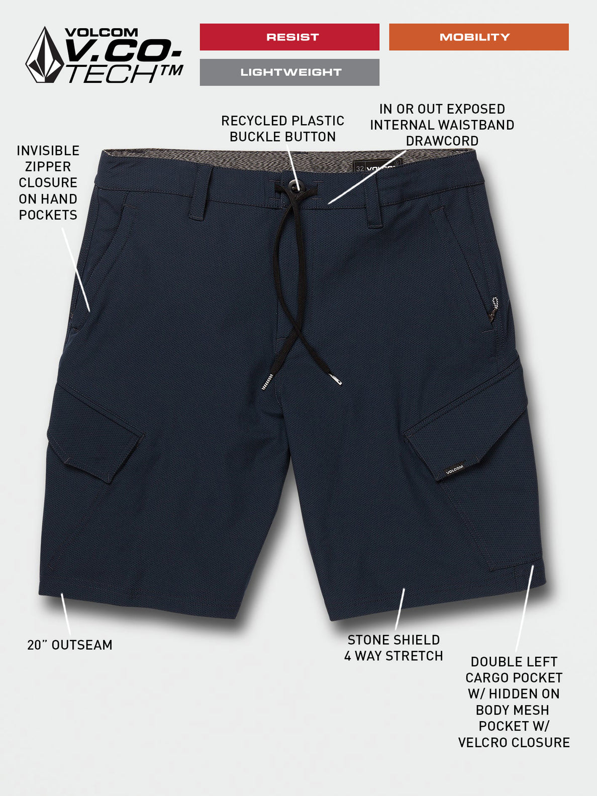 Country Days Hybrid Shorts - Navy