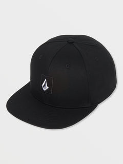 V Square Snapback Hat - Black