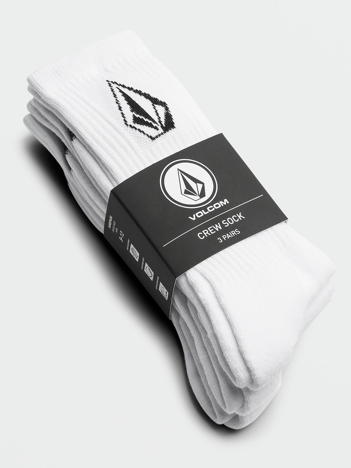 Full Stone 3 Pack Socks - White (D6302004_WHT) [F]