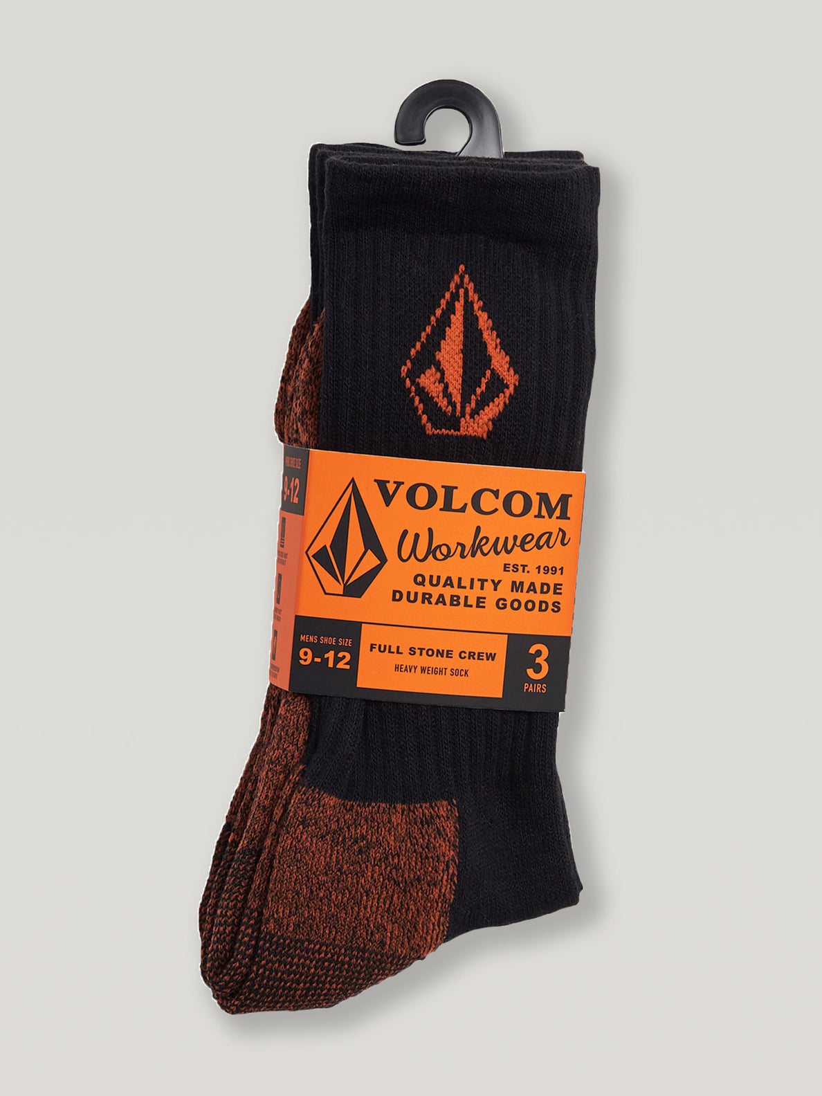 Volcom Workwear Sock 3 Pack - Black (D6302006_BLK) [B]