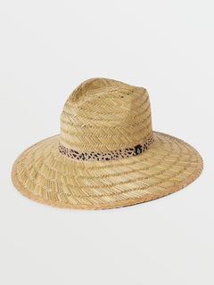 Throw Shade Leopard Band Straw Hat - Natural