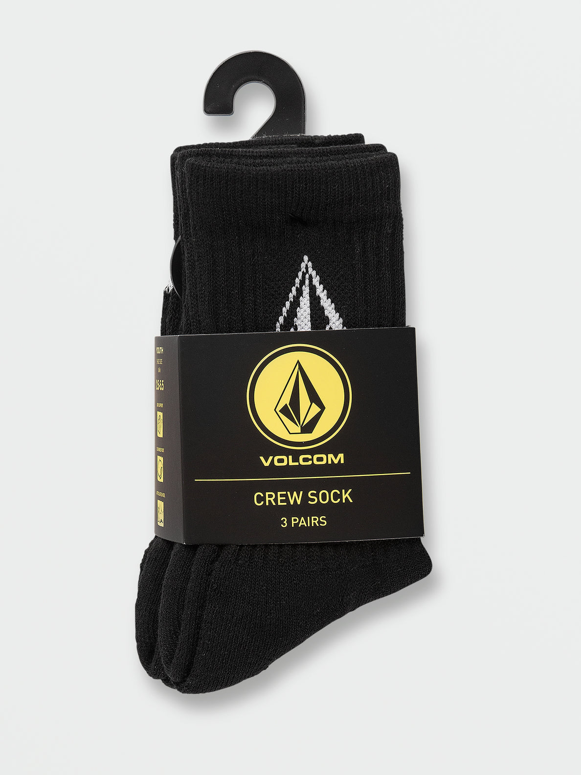 Boys Full Stone 3 Pack Socks - Black (F6302004_BLK) [2]