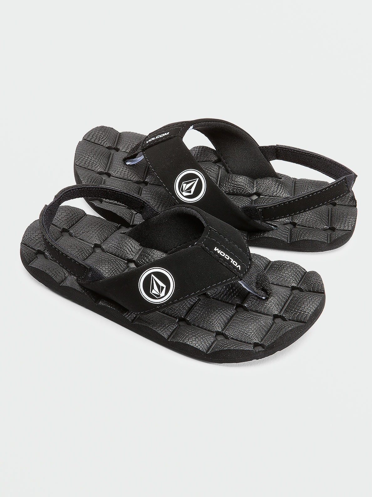 Little Boys Recliner Sandals - Black White (U0812300_BWH) [F]