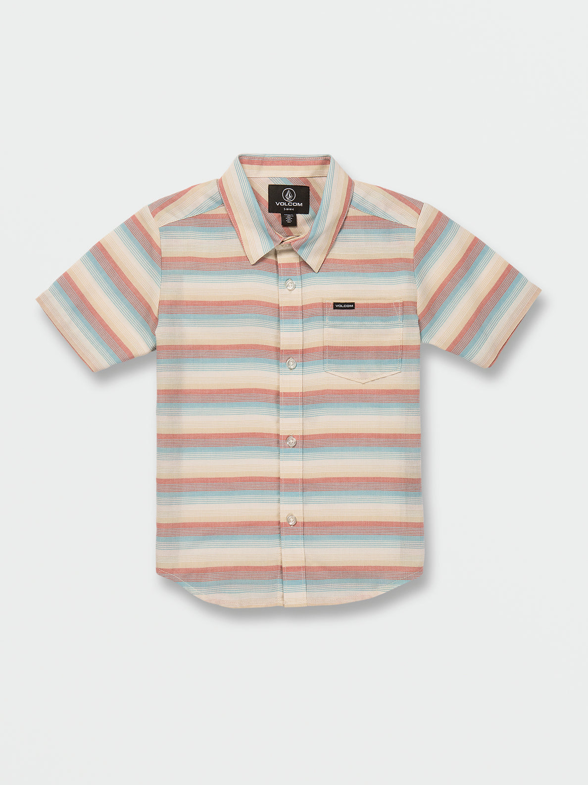 Little Boys Veecee Stripe Short Sleeve Shirt - Whitecap Grey (Y0422330_WCG) [F]