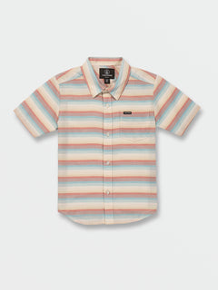 Little Boys Veecee Stripe Short Sleeve Shirt - Whitecap Grey (Y0422330_WCG) [F]