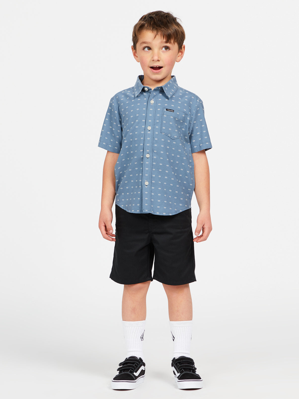 Little Boys Stone Mags Short Sleeve Shirt - Slate Blue (Y0442203_SLB) [F]